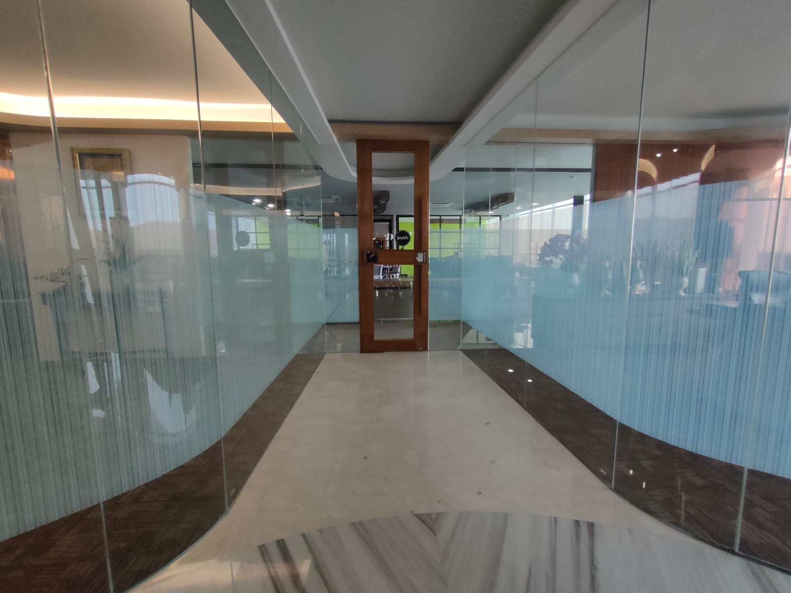 sticker kaca sandblast kantor