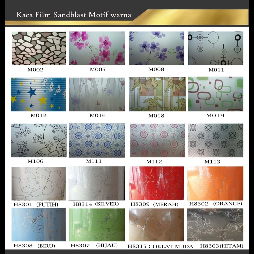 stiker kaca sandblast motif
